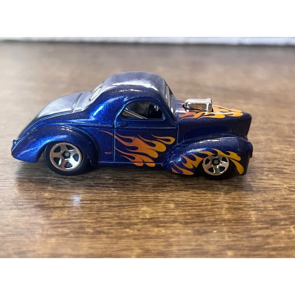 Hot Wheels 2016 Flame Series '41 Willys Coupe Blue W Flames Loose Die Cast EUC‎